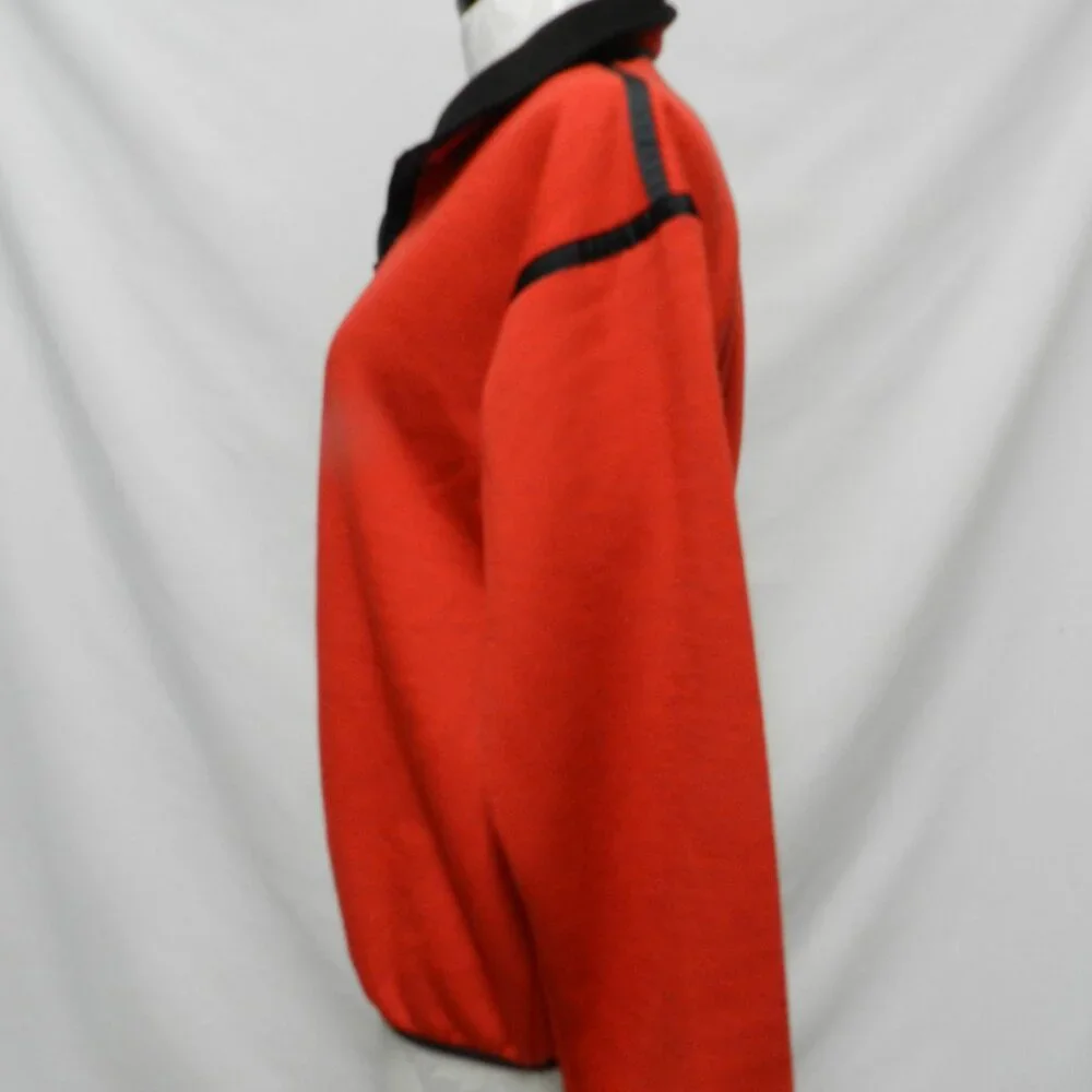 North Face Vintage sweatshirt red 1/4 Zip Fleece Lined Size Sz Medium Md M